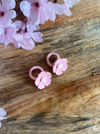 Mini haarelastiekjes bloem | Roze