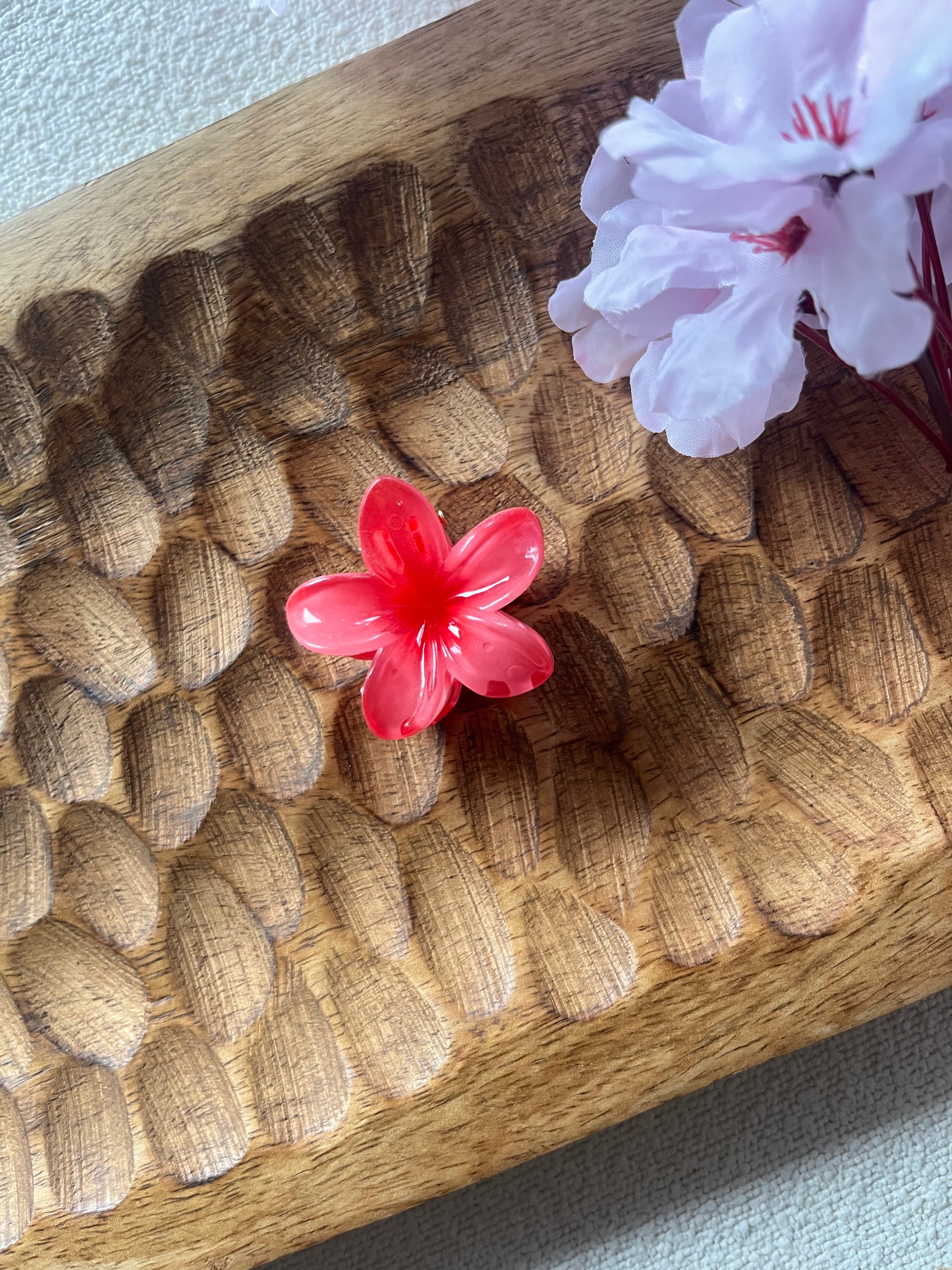 Mini haarklem | Roze bloem