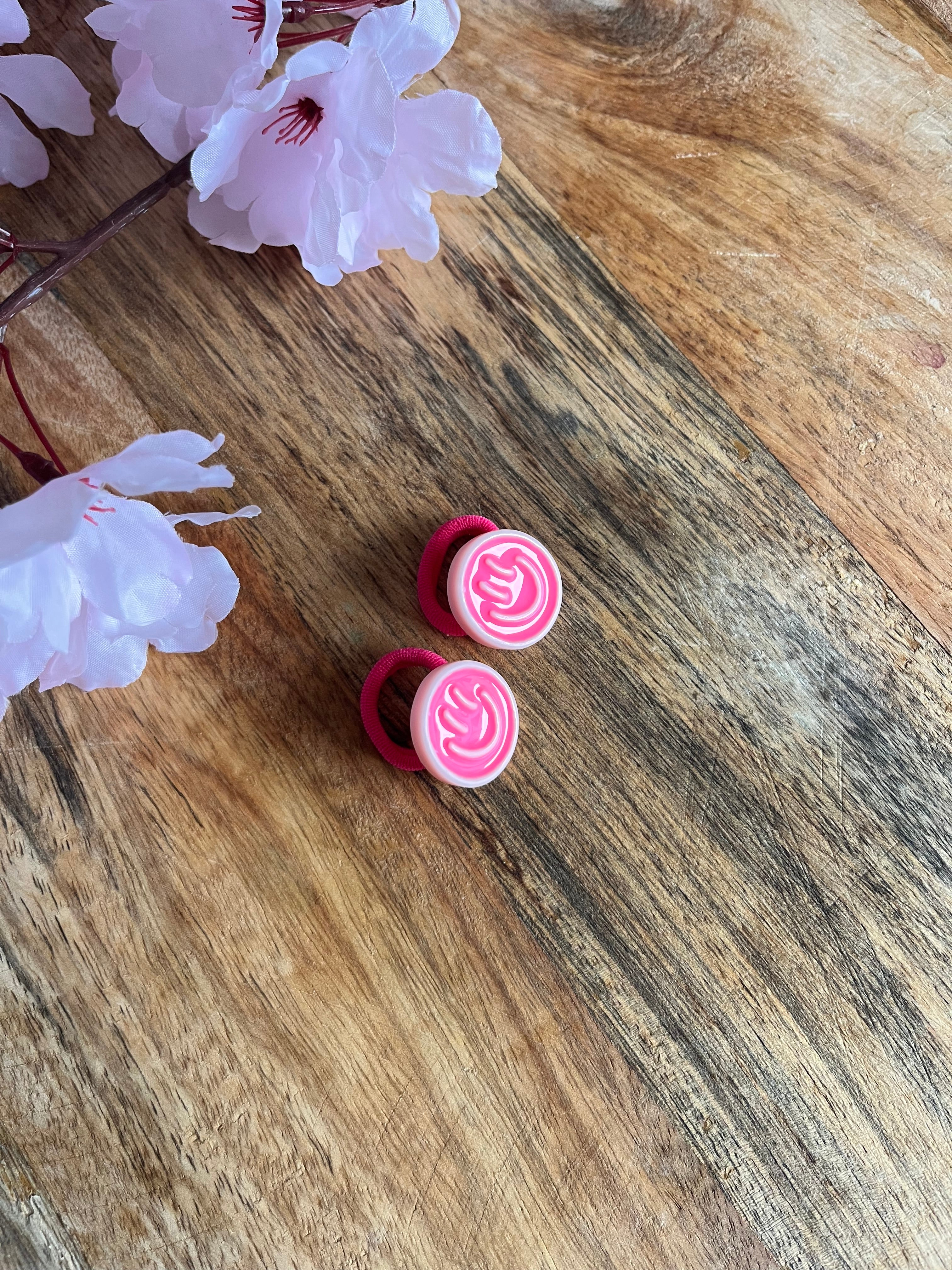 Mini haarelastiekjes | Smiley roze