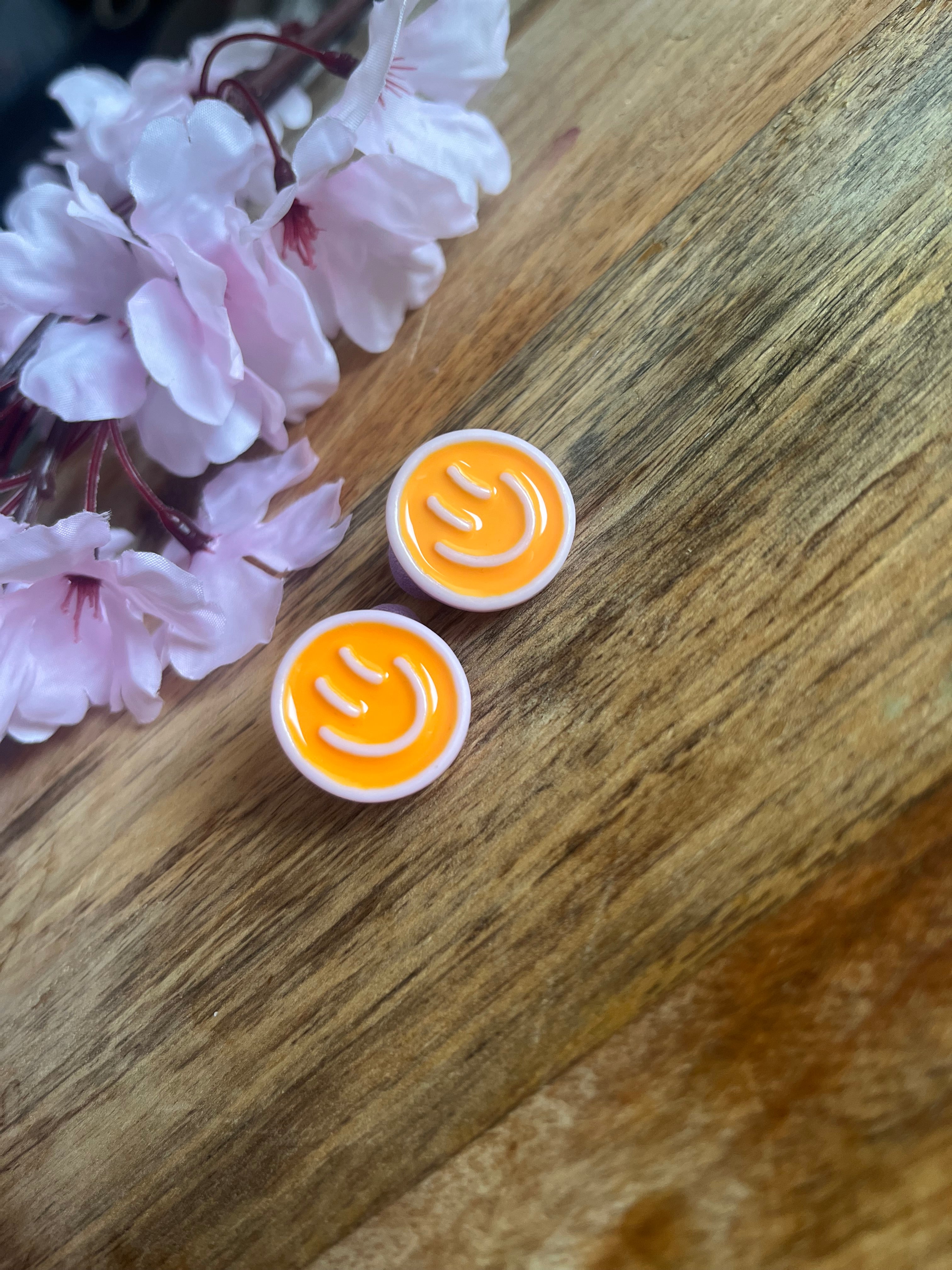 Mini haarelastiekjes | Smiley lila/oranje