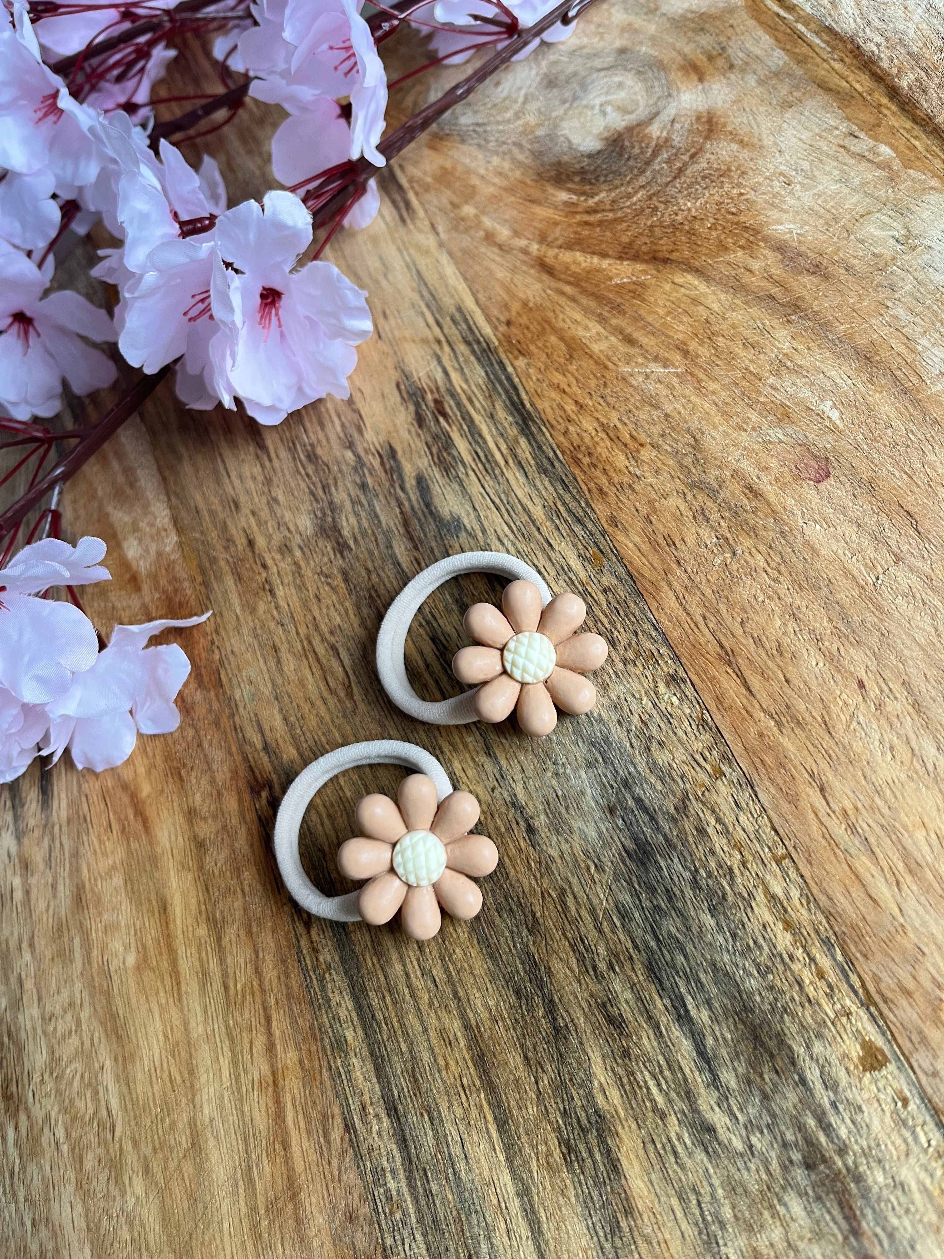 Haarelastiekjes | Bruine bloem