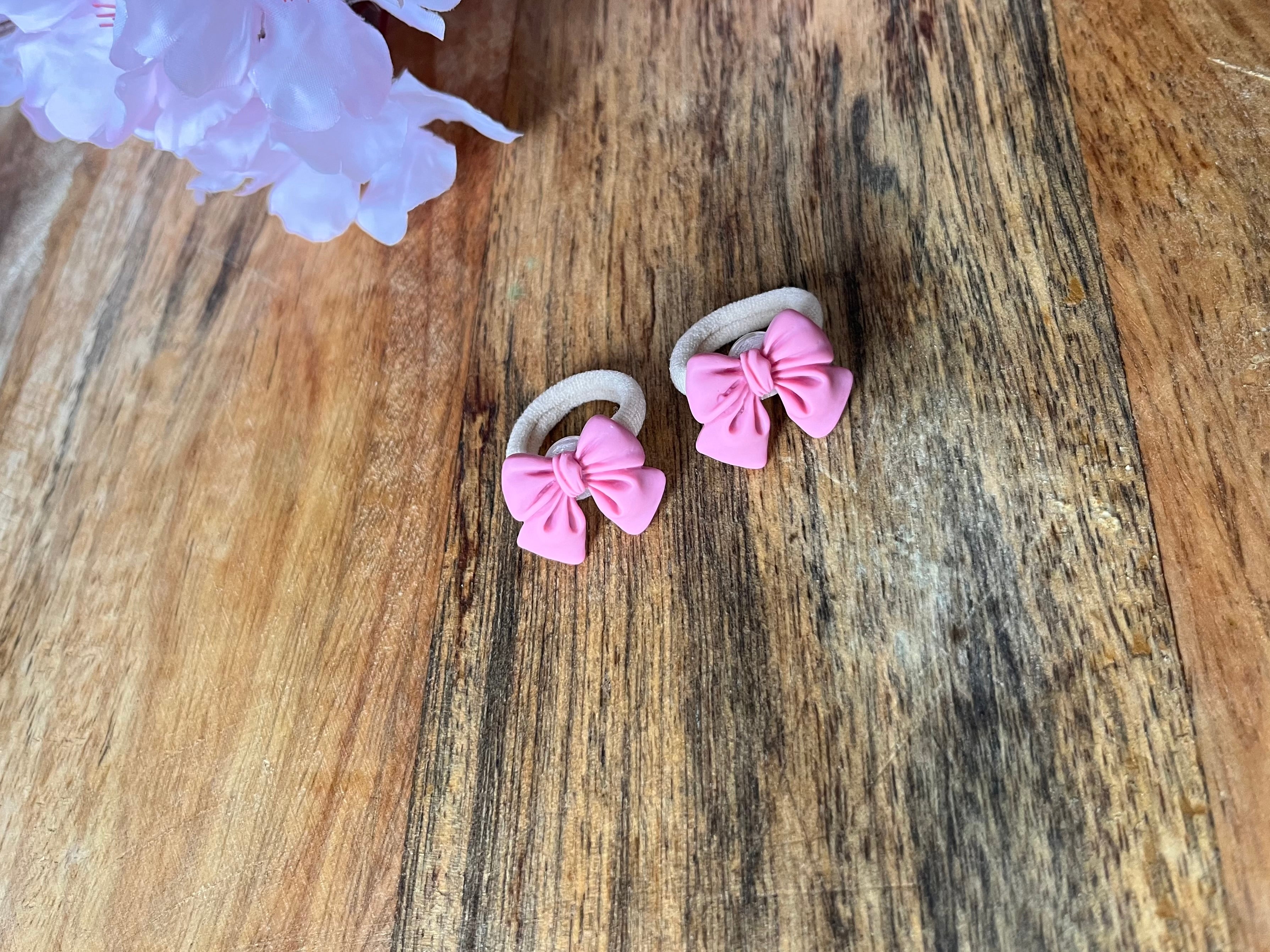 Mini haarelastiekjes | Strikjes roze