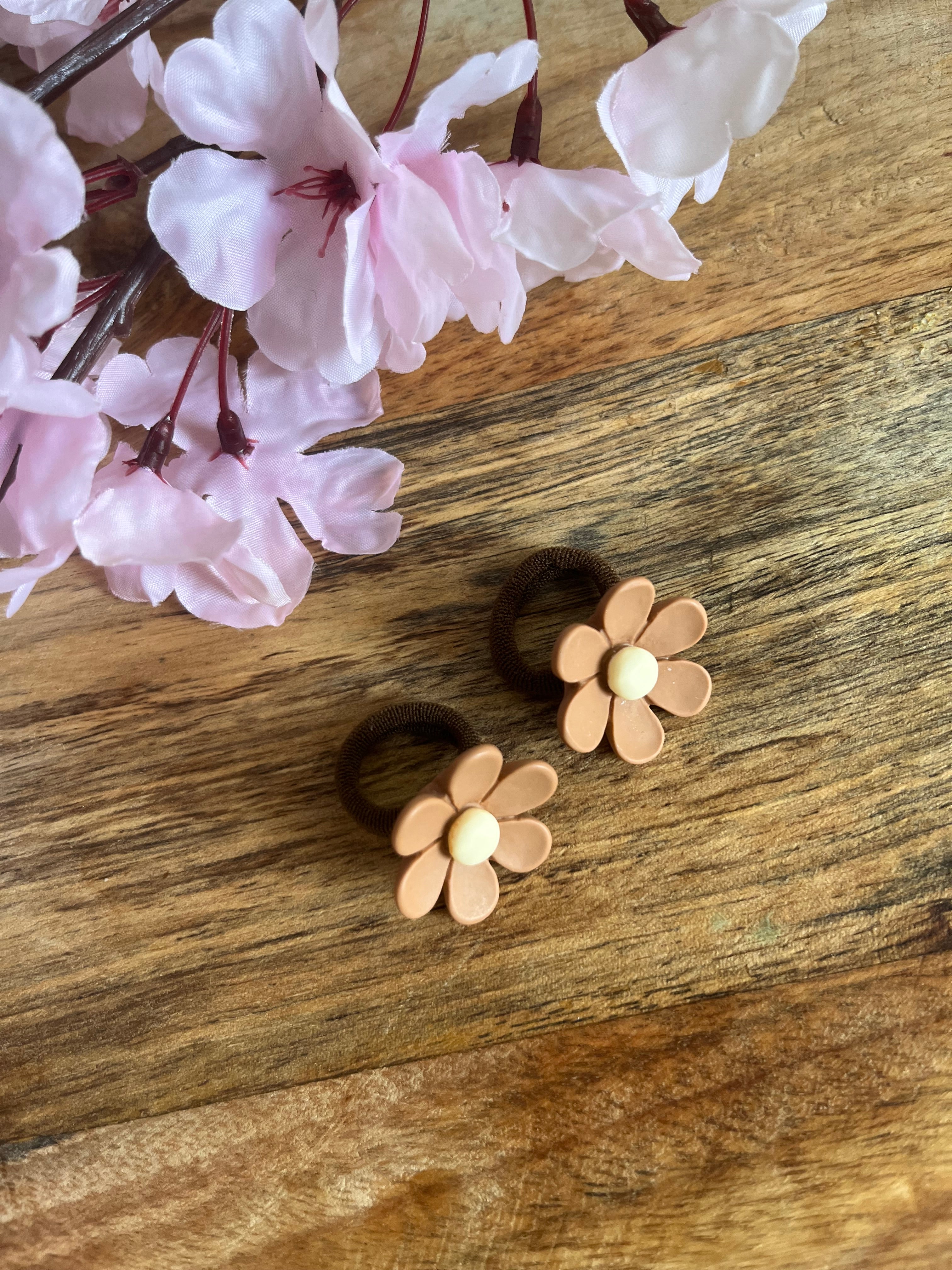 Mini haarelastiekjes | Madeliefjes bruin