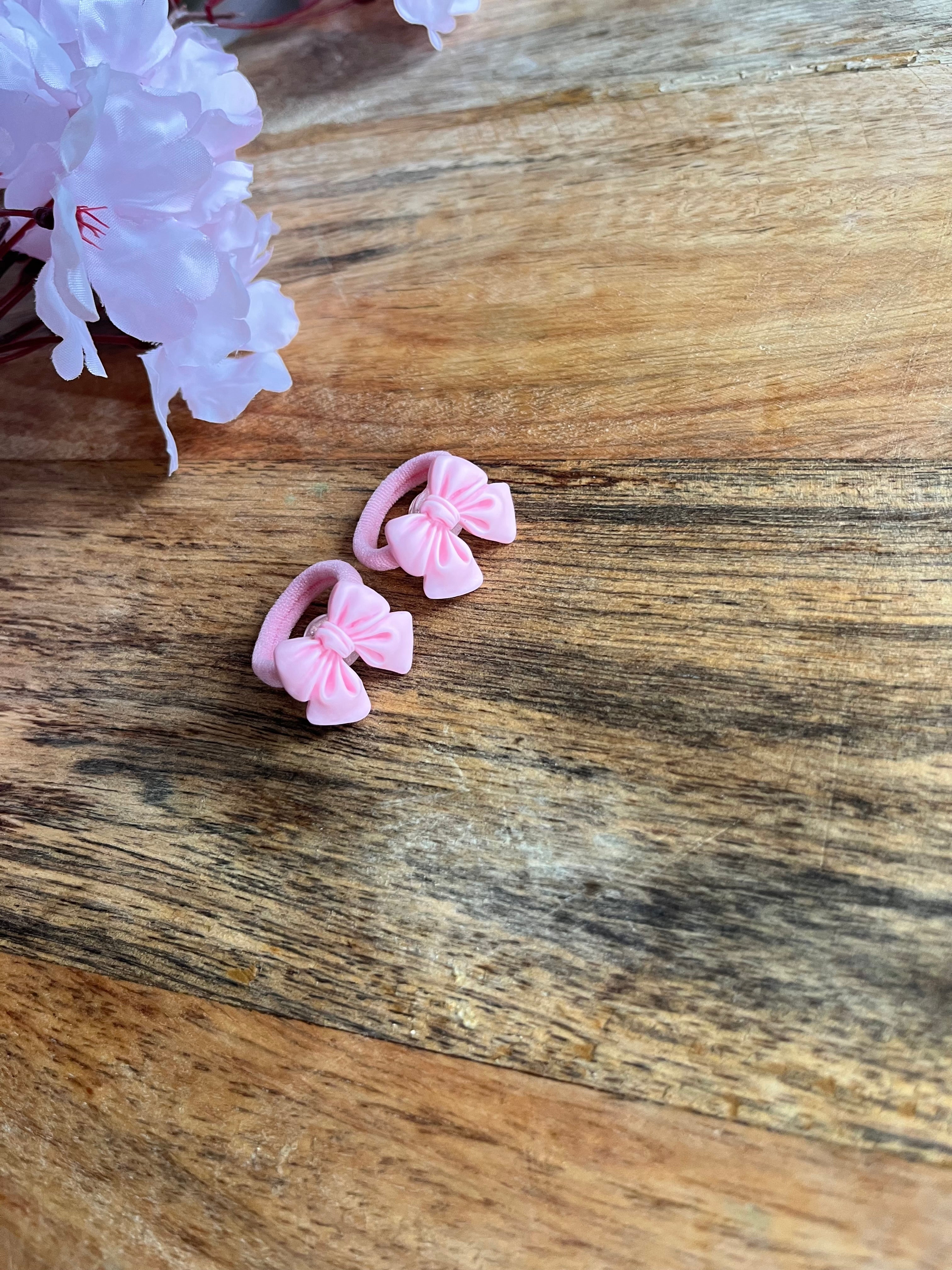 Mini haarelastiekjes | Strikjes licht roze