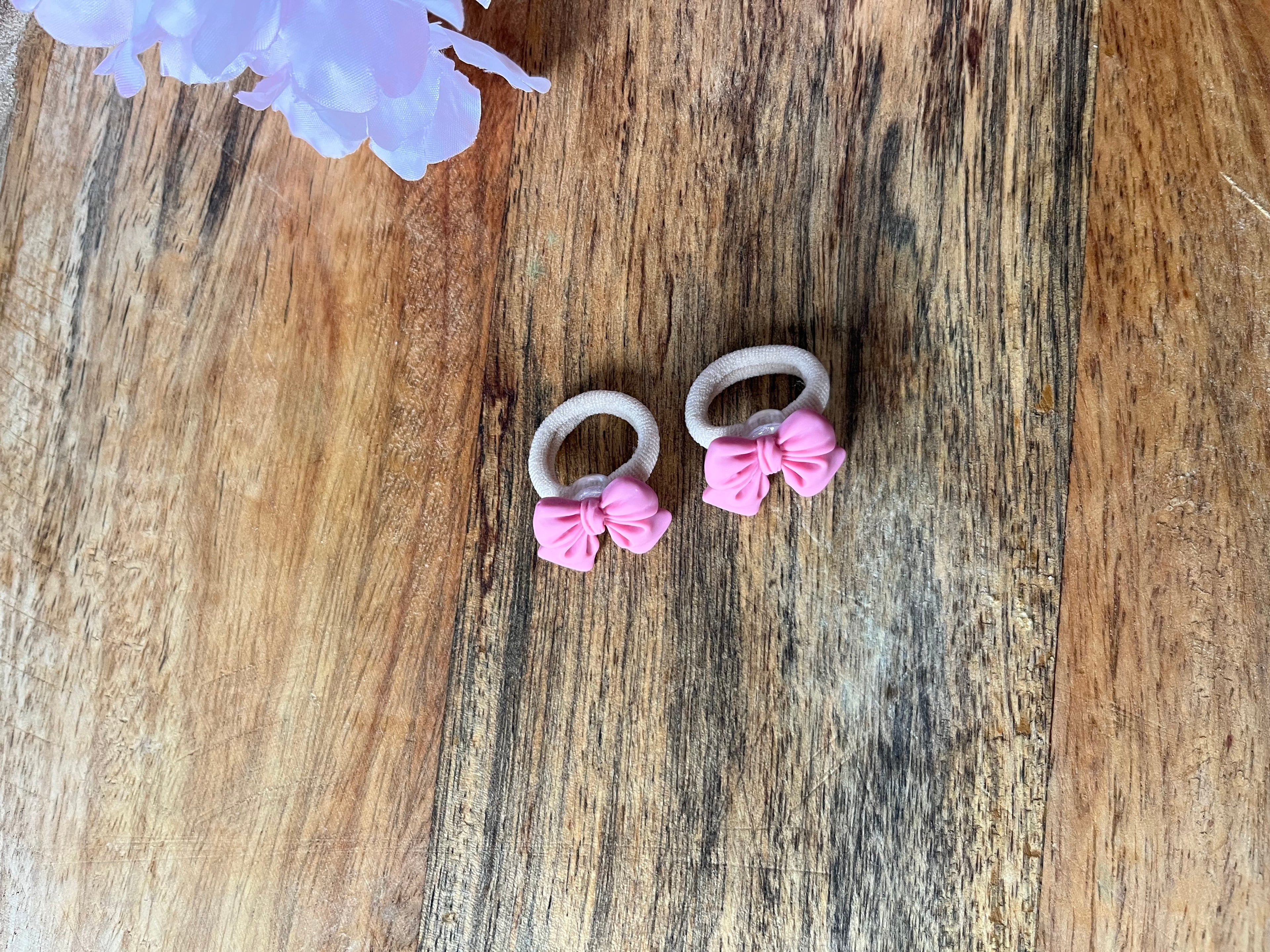 Mini haarelastiekjes | Strikjes roze