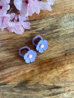 Mini haarelastiekjes bloem | Paars