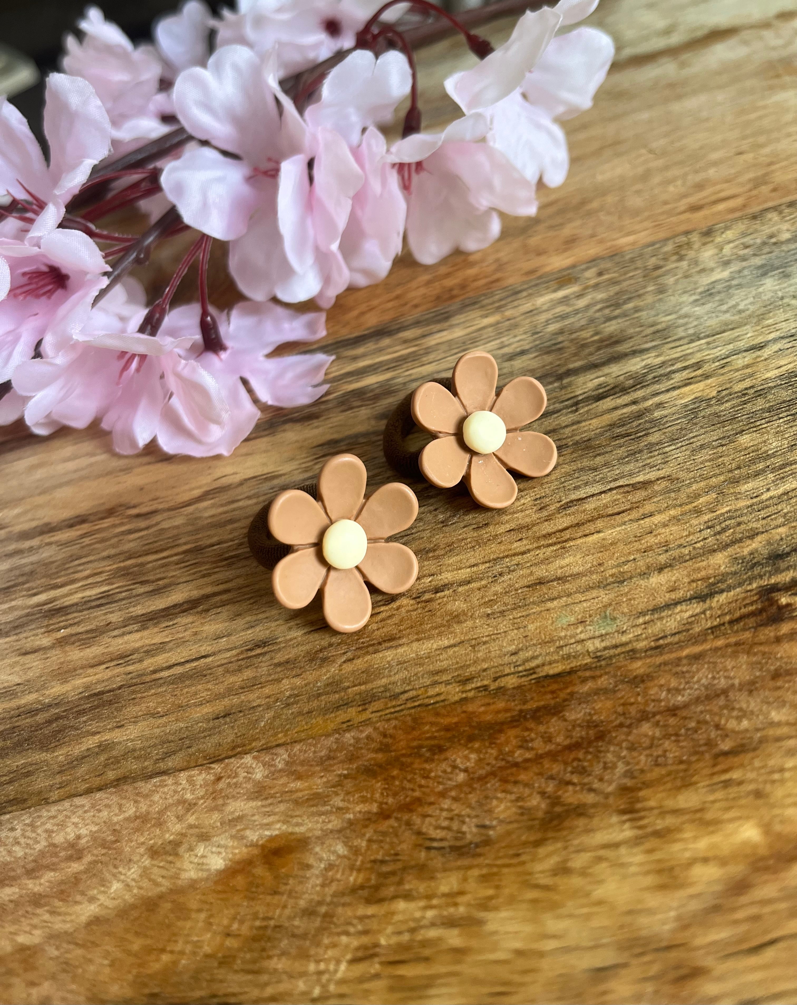 Mini haarelastiekjes | Madeliefjes bruin
