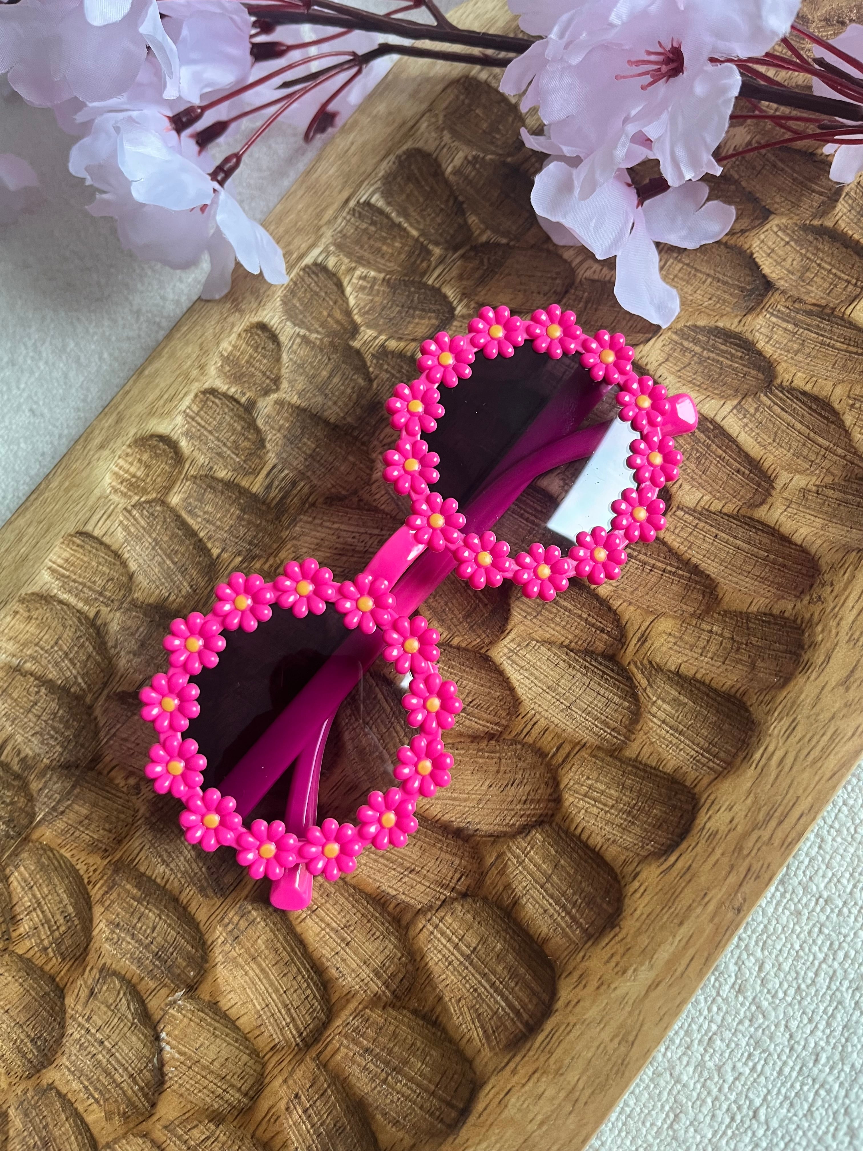Zonnebril | Mini madelief roze